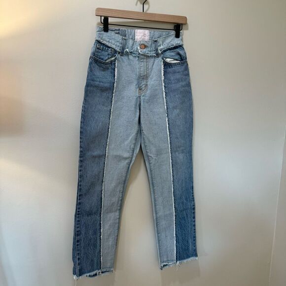 Revice Denim Ziggy Two Tone Frayed Hems Jeans sz 26 - Picture 4 of 7